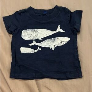 Carter's Blue and White Whale Graphic Short Sleeve Tee